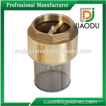 1 1/4 or 2 inch forged brass spring check valve with stainless steel filter